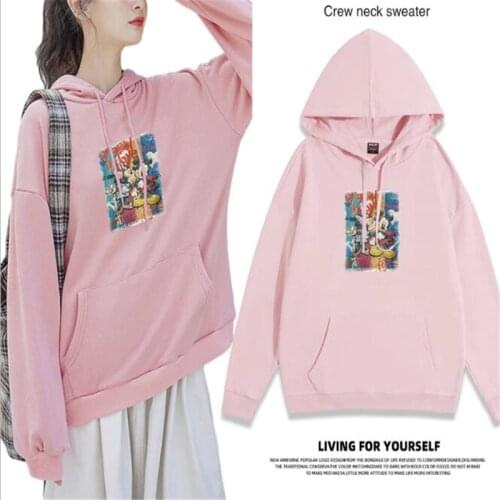Disney Womens Cartoon Hoodies Mickey Minnie Mouse Sweatshirt Unisex Cool Hooded Streetwear Female Harajuku Long Sleeve Pullover