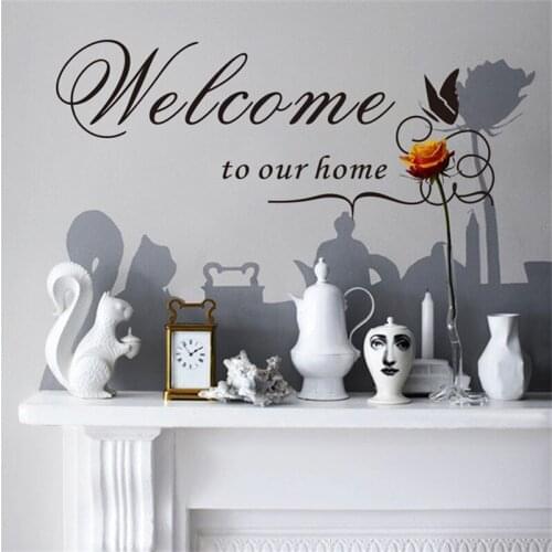 1SET Removable Vinyl Decal Wall Sticker Welcome to our home Home Decor DIY Home Accessories