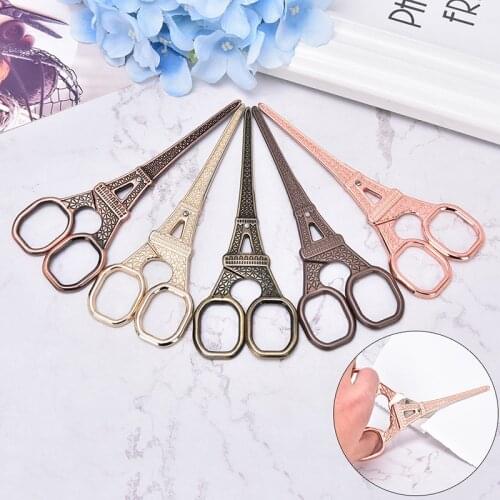 1Pcs Stainless Steel European Vintage Eiffel Tower Scissors Sewing Shears DIY Tools for Sewing and Needlework
