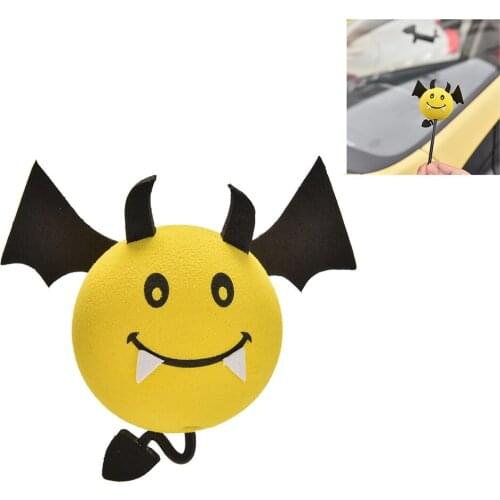 1 Pcs Yellow Devil Antenna Topper Eva Decorative Car Topper Balls Car Inner Accessories