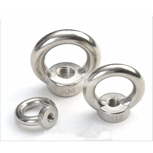 10pcs M3 M4 M5 M6 M8 M10 Eye Nut Stainless Steel Marine Lifting Eyenut Ring Nut Loop Hole for Cable Rope Lifting