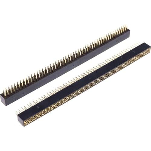 2pcs DIP 80 Pin 2.0 mm Pitch 2x40 Pin Round Female Male Header Dual Row Pin Header Socket Strip PCB Connector For Arduino 2x40