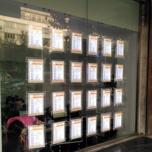 24PCS Window Hanging LED Illuminated Double Side Acrylic Signs Lightbox Real Estate Agency A4 led display panel