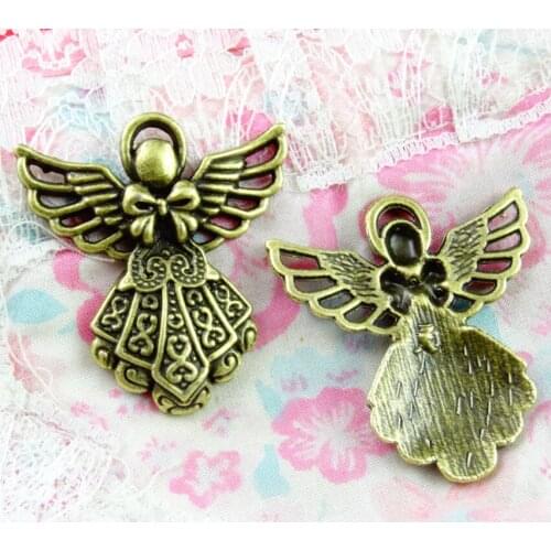 42.1*38.5MM 10pcs Antique Bronze Plated Angel Pendant For DIY Necklace Bracelet Jewelry Accessories