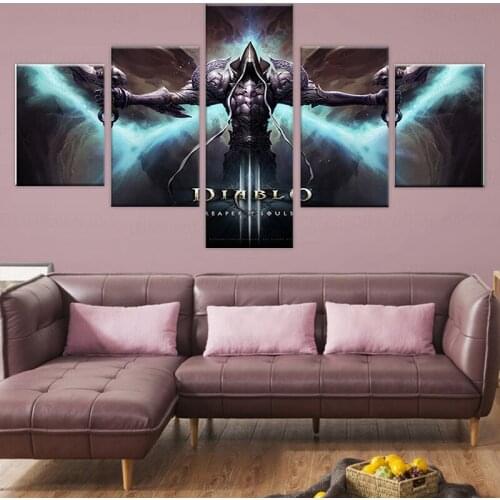 5 piece Game Poster Diablo IV HD Lilith Dormitory Home Decor Apartment Decoration Painting Bedroom Wall Stickers Canvas Poster