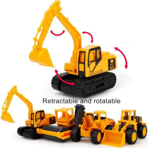 8 Cars/Lot1:64 Alloy Small Engineering Construction Fleet Model Matched With Parking Scenery Building