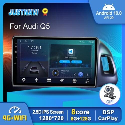 Android 10.0 Car Radio For Audi Q5 2010-2017 Navi Auto Stereo GPS Carplay Multimedia Video Autoradio Head Unit 6G 128G No DVD