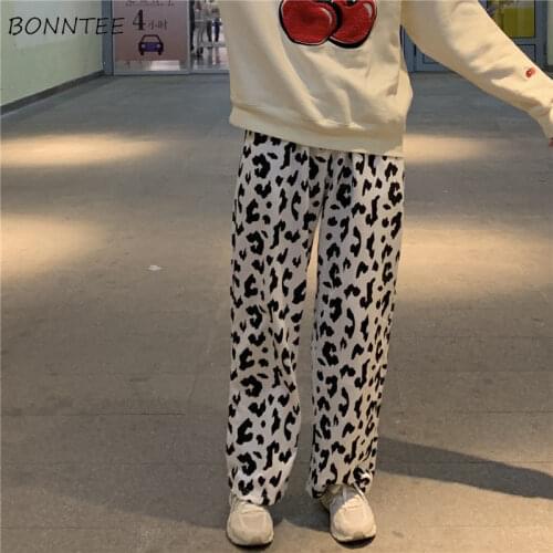 Pants Women Print Kawaii Design Leisure Fashion Hot Sale Spring Streetwear Ulzzang Loose Teens Female Funny Elastic Waist Soft