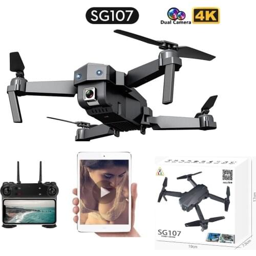 SG107 Mini Drone 4K FPV WIFI Single camera drone profissional Dual camera Optical flow Modular battery RC Quadcopter Child Gift