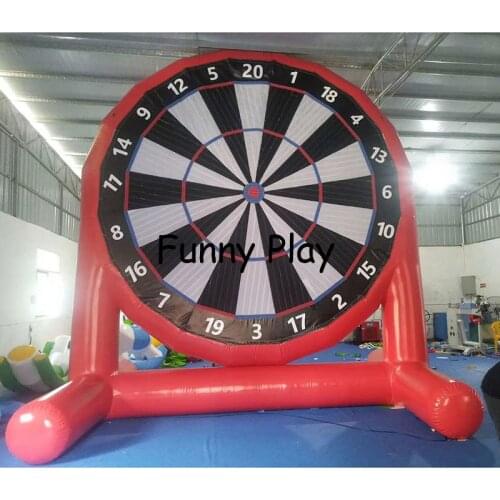 Double sided soccer darts game inflatable foot darts for sale,0.9 MM PVC Tarpaulin inflatable soccer dart board with pump