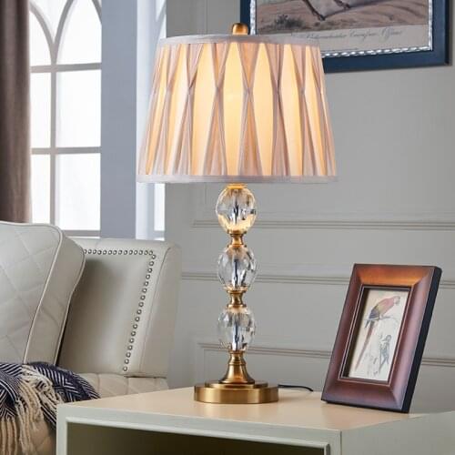 American-Style Crystal Lamp Warm Bedroom Bedside Lamp Table Lamp Wedding Model Room Living Room Decorative Table Lamp Led
