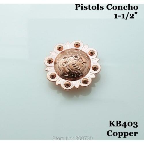 KB403) 10pc 1-1/2'' Pistols with Berry Button Saddle Button Copper
