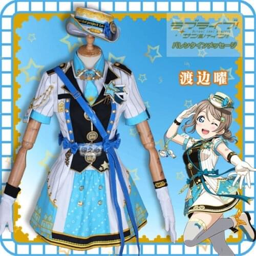 Anime lovelive sunshine Aqours Train awakening Watanabe You Halloween Costume Lovely full sets
