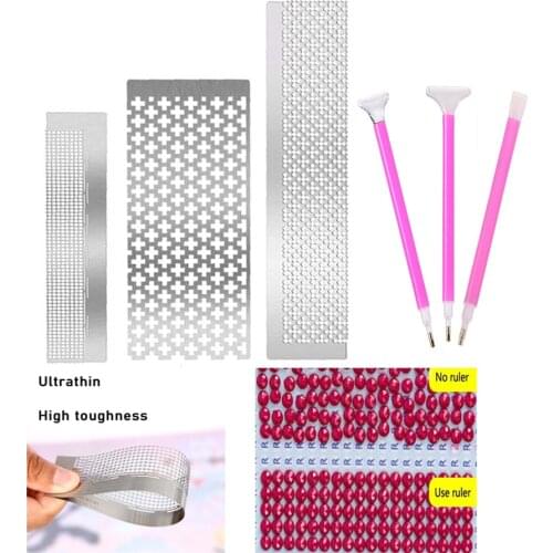 5d Diamond Painting Ruler Stainless Steel Pen Diy Drawing Tool Square Drills Ruler Embroidery Diamond Fix Tools Pens Decoration