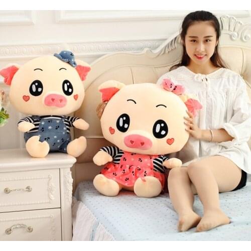 Cute Strap pig Toy Doll Lovers Pig Plush Toys Dolls Girls Birthday Christmas Present Kids Toys Wholesale Stuffed Animal