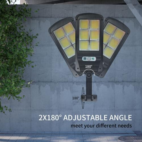 300W Powerful PIR Motion Sensor Smart Remote Control Led COB IP65 Waterproof Solar Light Garden Outdoor Solar Wall Street Lamp