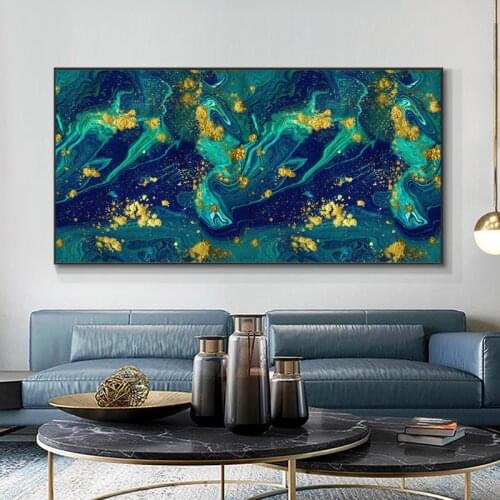 Nordic Abstract Green Landscape Canvas Painting On The Wall Art Posters Prints Wall Pictures for Living Room Home Wall Cuadros