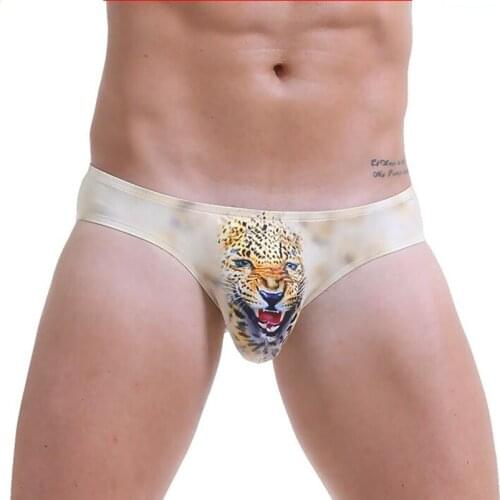 New WJ mens briefs underwear sexy panties animal print terylene mens trunk briefs underwear