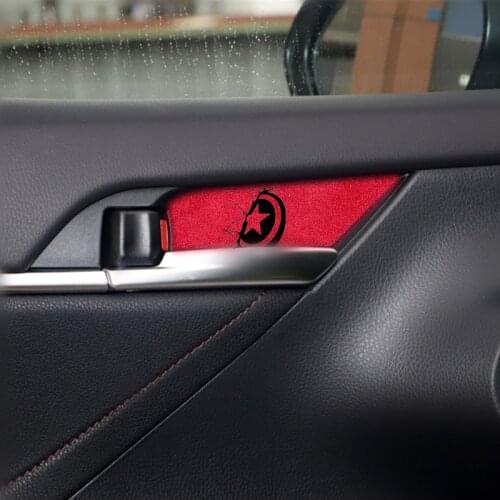 Luxury material short plush Interior door handle trim Sports car Accessories For Toyota Camry (XV70) 2018 2019 2020 2021