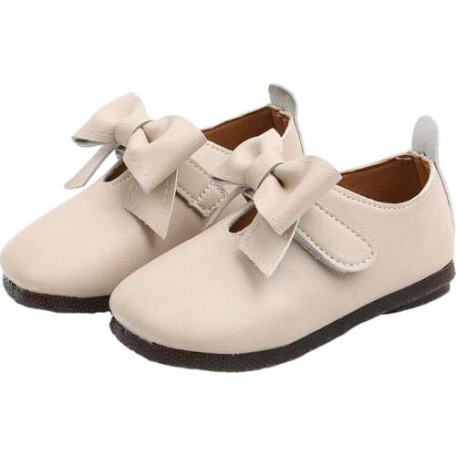 Baby Girls PU Leather Princess Shoes Children Kids Bowtie Bowknot Sneakers Casual Wedding Flat Shoes for Girl