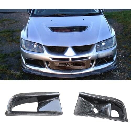 OLOTDI 3PCS/SET Car Tuning Carbon Fiber Front Bumper Air Intakes Vent Cover for MITSUBISHI EVO8
