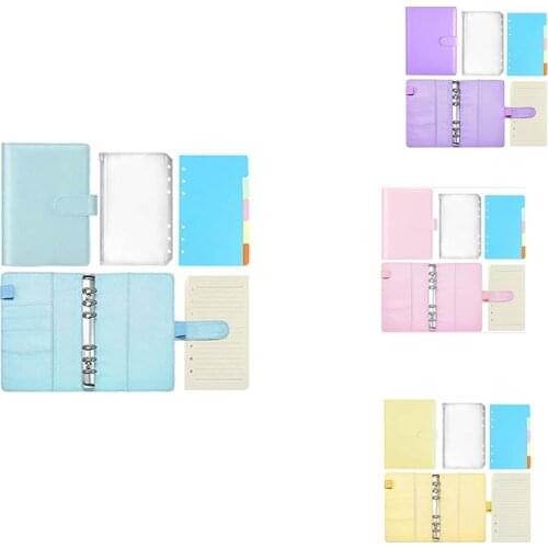 47 Pcs of A6 PU Leather Notebook Binder Set,of Color Page Paper,Binder with Magnetic Clasp,for Internal Filling Paper