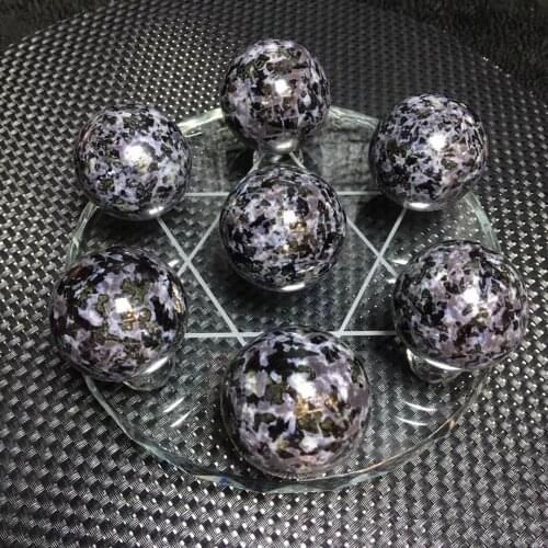 Natural Gabbro Stone BallSeven Star Array Mineral Crystal Sphere Healing Minerals Specimens For Reiki Home Decoration