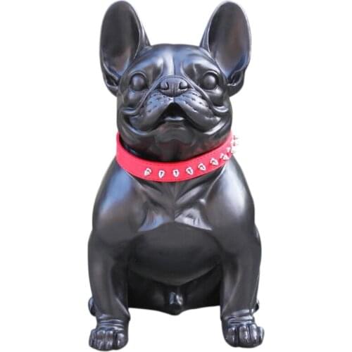 SIMPLE MODERN FRENCH BULLDOG ART SCULPTURE SIMULATION ANIMALS DOG STATUES RESIN ART&CRAFT HOME DECORATION ACCESSORIES 45CM R2474