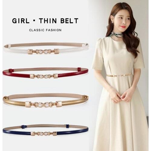 Women Luxury Designer Belt Leather Belts for Jeans Dresses Round Pearl Studded Buckle Girls Ladies Fashion Decorative Waistband