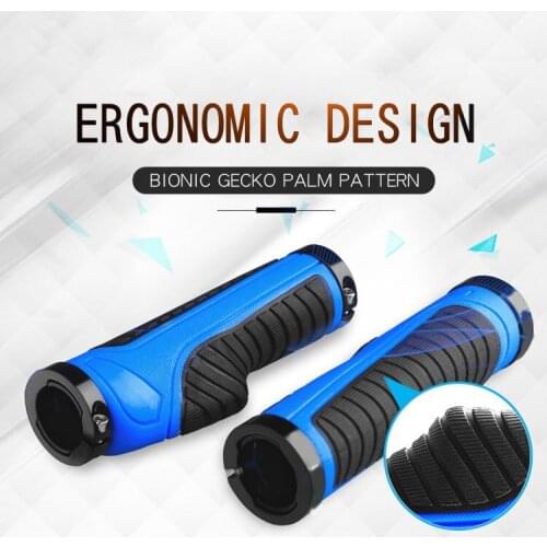 MTB Mountain Bike Aluminum Alloy Rubber Grips 22.2*131mm Ergonomic Handle Handlebar Locked Grip Road Folding Cycling Parts