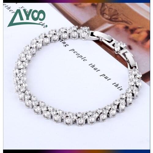 SWA Fashion Jewelry Original 1:1 Charm High Quality Sweet Romantic Charm Shiny Crystal Roman Geometric Round Bracelet Female
