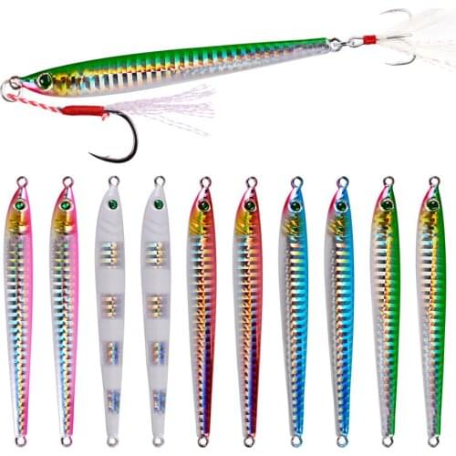 5pcs Sinking Metal Jig Fishing Lure 7g-40g Long Casting Baits Saltwater Trolling Wobblers Jigging Sinking Pencil Fishing Lures