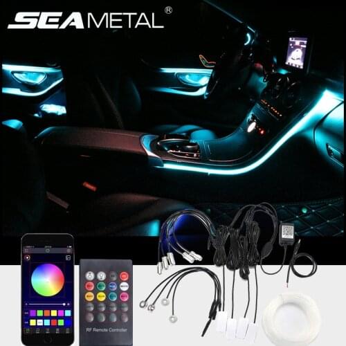 Car Interior Ambient Lights Universal Dashboard Door Gap Light strip Decoration Lamp APP/Remote Control RGB LED Flexible Lights