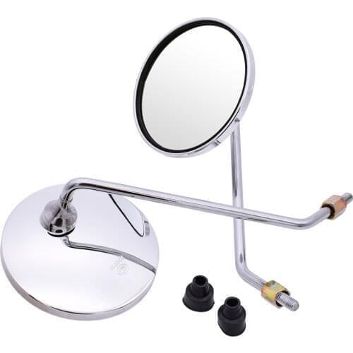 Motorcycle Back View Mirror 4.3 Inch Chrome Round Mirror Rearview Mirrors For Honda PCX 125 150 CR85R CR125R CR250R CRM250R