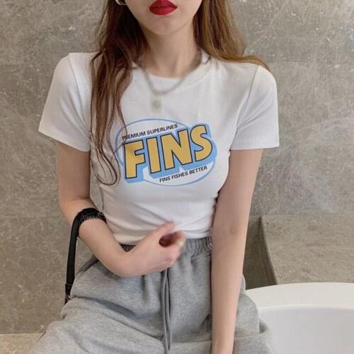 Women Short Sleeve T-Shirts Casual Summer Print Letter T-shirt Sexy Slim Short Top Tees