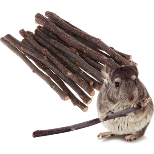 20pcs Chew Stick Apple Tree Branch Hamster Squirrel Natural Toys Parrots Rabbits for hamster