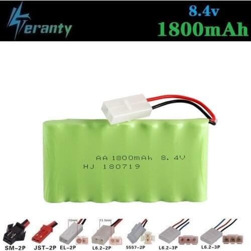 1800mah 8.4v Rechargeable Battery For Rc toys Cars Tanks Train Truck RC Robots Gun Boat NiMH Battery AA 8.4v 700mah Battery Pack