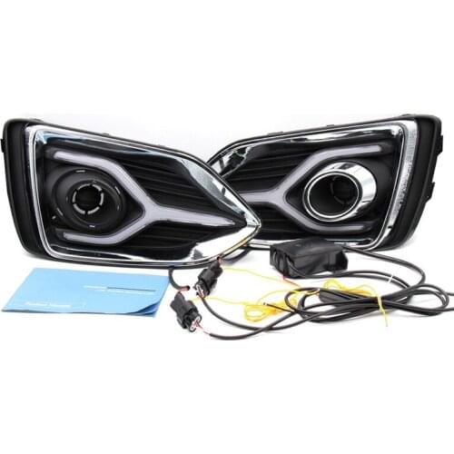 2Pcs for Hyundai 18 Accent Fog Light Daytime Running Light Car LED Daytime Running Light Fog Light Double Color