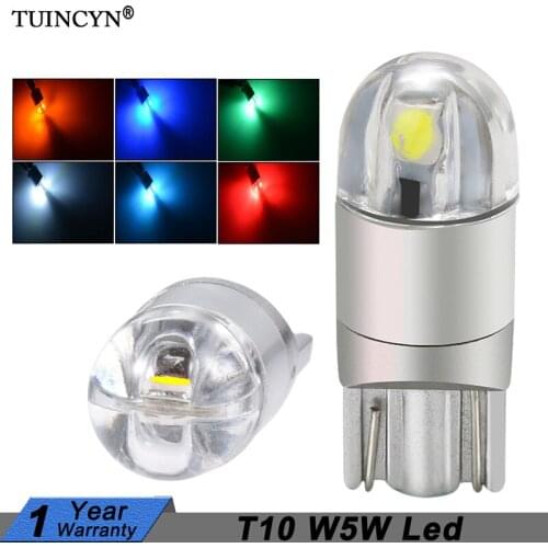 TUINCYN 2pcs T10 W5W 194 Car Light Bulb Led Turn Signal Clearance Light Orange / White / Blue / Green / Red / Ice Blue / Purple