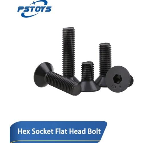 20/50pcs Hexagon Socket Flat Countersunk Head Screw Carbon Steel M2 M2.5 M3 M4 M5 M6 M8 Hex Socket Bolts Machine Screw DIN7991