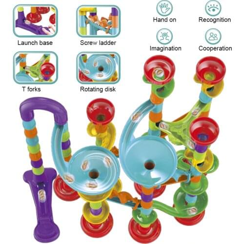 2021 Marble Tracks Preschool Educational Toys Baby Circuit Marble Race Run Maze Children Building Pipe Blocks Kids Gifts CT0262