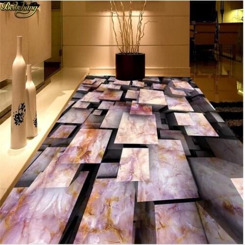 Beibehang Marble floor 3d bathroom wallpaper floor murals PVC waterproof flooring custom photo self-adhesive 3D floor