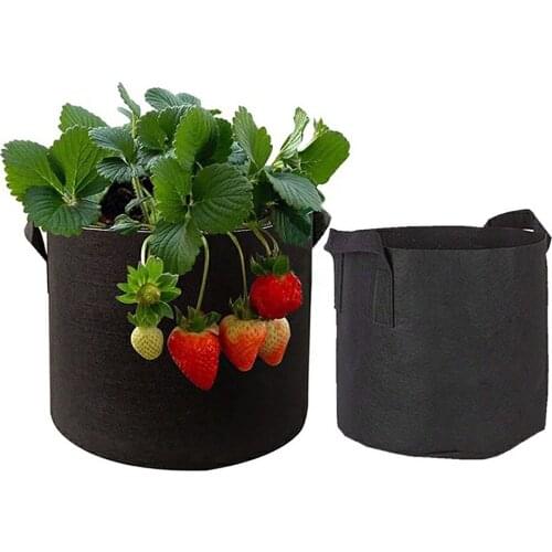 5Pcs 3/4/5/7 Gallon Grow Bags Felt Grow Bag Gardening Fabric Grow Pot Vegetable Growing Planter Garden Flower Planting Pots