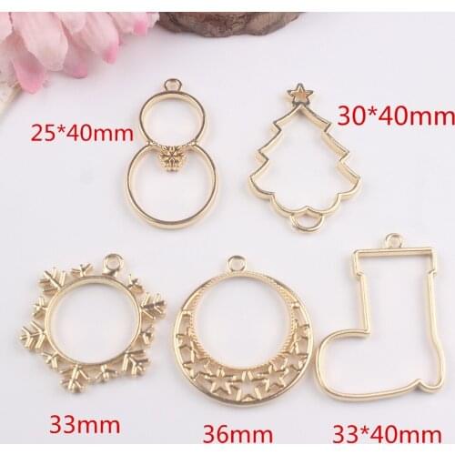 5pcs/lot frame metal frame hollow shape glue blank Christmas alloy frame for DIY drop oil