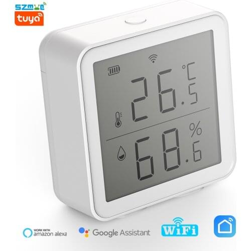 Tuya WIFI temperature humidity sensor indoor outdoor Works With Google Home Assistant LCD Screen Display Hygrometer Thermometer