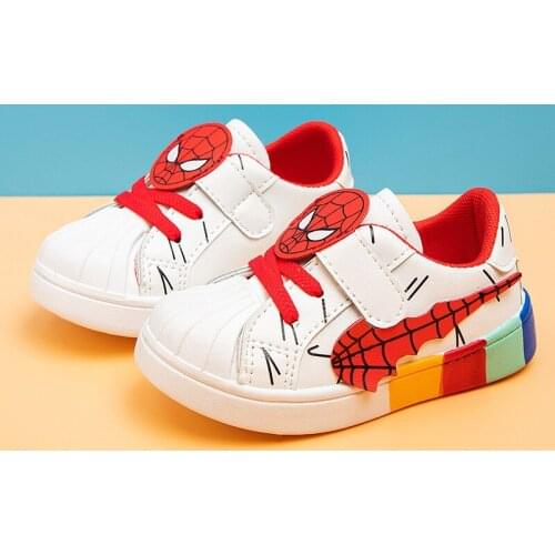 Baby toddler shoes 1-2-3-4 years old boys and girls shell vamp girls new spider-man solid soft-soled sneakers