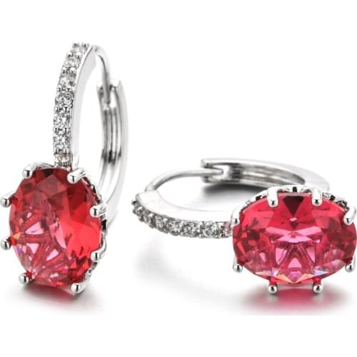 European and American fashion simple egg shaped Zircon Earrings for women / Girls sweet romantic jewelry earrings for women