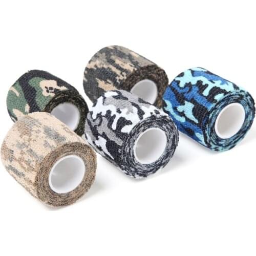 Adhesive Camouflage Tape Roll Wrap Roll Elasticity Bandage Outdoor Sports Tape Outdoor Hunting Camouflage Ribbon Camouflage Tape