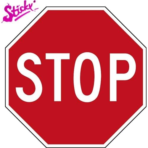 STICKY Stop Sign Wall Decal Sticker Large Wall Decoration Decor Sticker Vinyl Decal Window Locker Door PVC