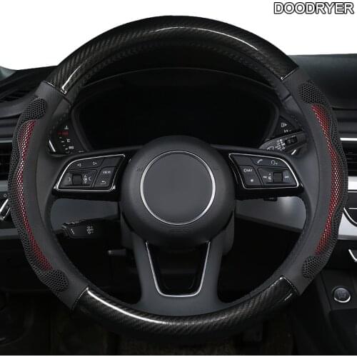 DOODRYER Geely Carbon Fiber Leather Car Steering Wheel Cover For Geely CK EC7 EC8 MK CK2 GC9 GC6 emgrand 7 X7 ec7 atlas MK